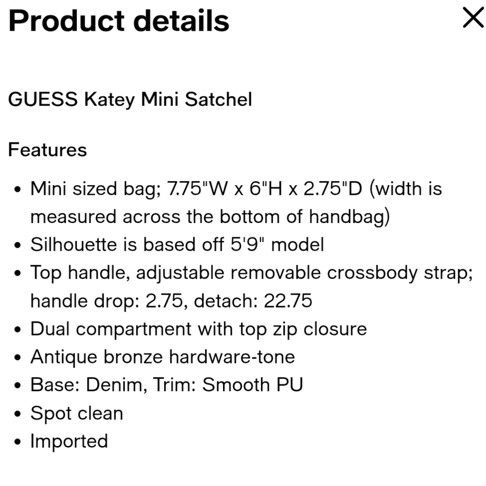Guess Katey Denim Mini  Satchel NWOT - Picture 10 of 10